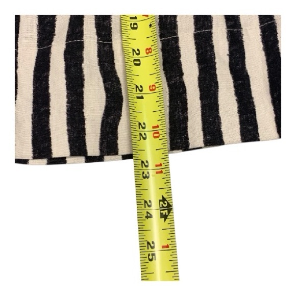 Loft Beige Black Striped Midi Skirt Linen Cotton Blend Scandi Minimalist Size 10 - Picture 9 of 9